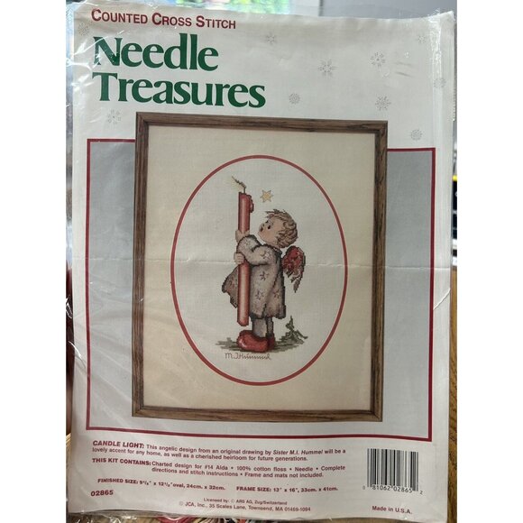 Needle Treasures Counted Cross Stitch Kit Candle Light Christmas Angel 9x12 - Picture 1 of 4